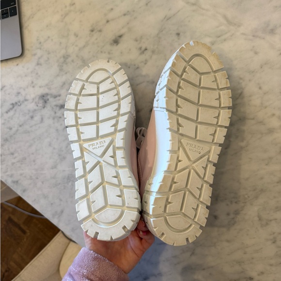 Prada Women's Light Pink and White Sneakers - Picture 10 of 10